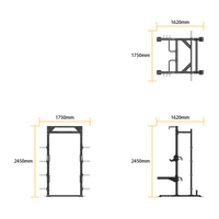 Insight Fitness Half Rack - SH010 Dimensions of a fitness power rack with measurements in millimeters.
