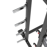 Insight Fitness Half Rack - SH010  squat rack with chrome bar attachments on a white background