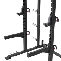 Insight Fitness Half Rack - SH010 Black metal squat rack on a white background