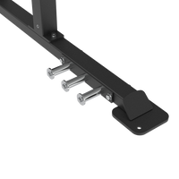 Insight Fitness Half Rack - SH010 Black metal bracket with three silver hooks on a white background