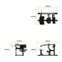 Measurement chart of a piece of Insight Fitness Hip Thruster - SH031 with dimensions labeled.
