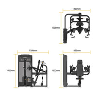 Insight Fitness Iso-Lateral Seated Biceps Curl - BE031 dimensions labeled on a white background
