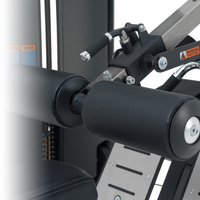 Close-up of Insight Fitness Lat Pulldown/Seated Row - BE8026 with black padding and metal components.