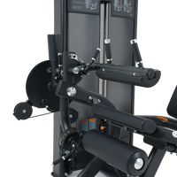 Close-up of Insight Fitness Leg Curl/Extension - BE8025  with visible components on a white background