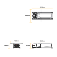 Measurement chart of a Insight Fitness Lunge - SH023  with dimensions labeled.
