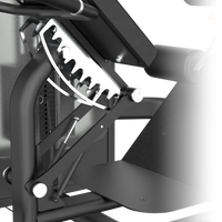 Close-up of a black metal frame with a white accent on a white background