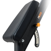 Insight Fitness Pectoral Fly & Rear Deltoid - BE8003 armrest with orange button on a white background