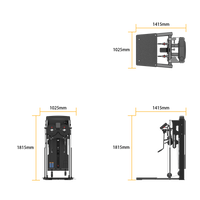 Dimensions of Insight Fitness Standing Multi Flight - SA054 shown from multiple angles on a white background