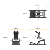 Insight Fitness V Squat - SH038 with dimensions labeled on a white background
