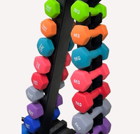 Thumbnail for 1441 Fitness Neopene Dumbbells Set 1 Kg to 10 Kg with Vertical Rack - Bundle Offer