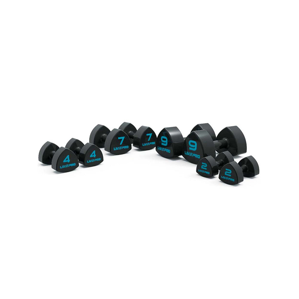 LivePro Black Studio Dumbbells Set 1 kg - 10 kg - LP8070