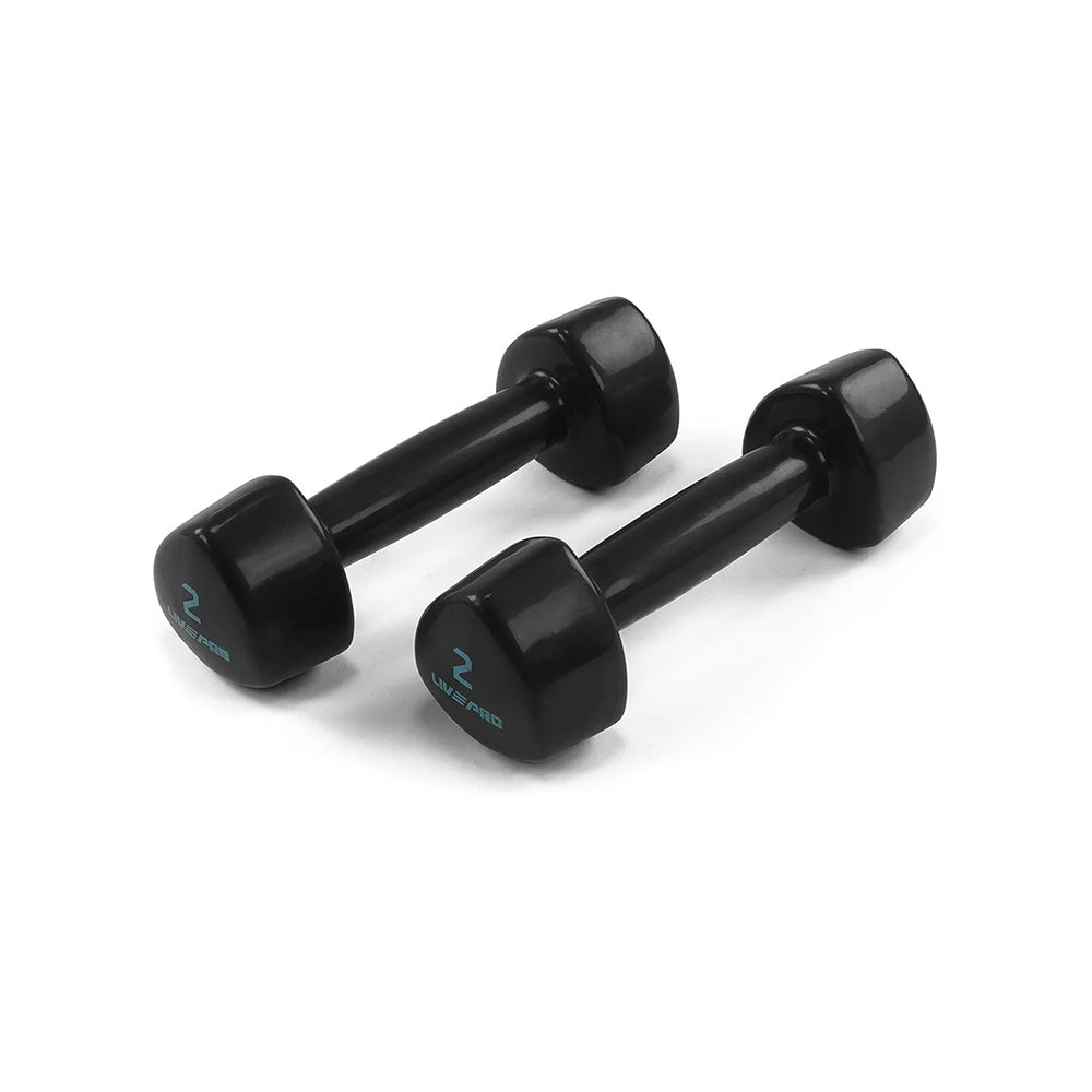 LivePro Black Studio Dumbbells Set 1 kg - 10 kg - LP8070