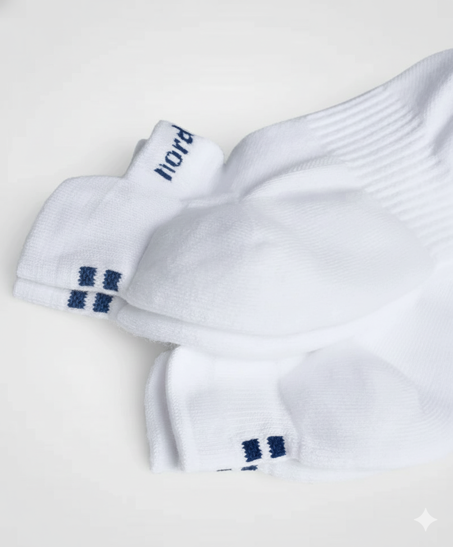 Nordicdots Womens Club Tennis Socks White - Pack of 2