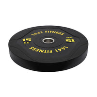 1441 Fitness PU Black Rubber Bumper Plates - 5 to 25 KG | Per Piece