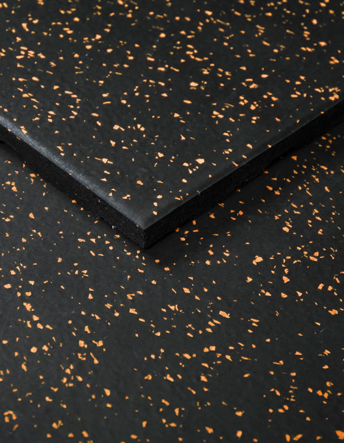 1441 Fitness Speckled Orange Gym Flooring 100 x 100 (cm) - 20 mm Thickness