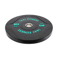 Thumbnail for PU Black Bumper Plates with 7 Ft Bar - 80 Kg Set - 10KG