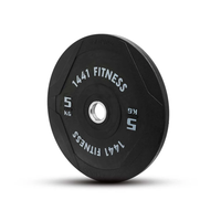 Thumbnail for PU Black Bumper Plates with 7 Ft Bar - 80 Kg Set - 5KG