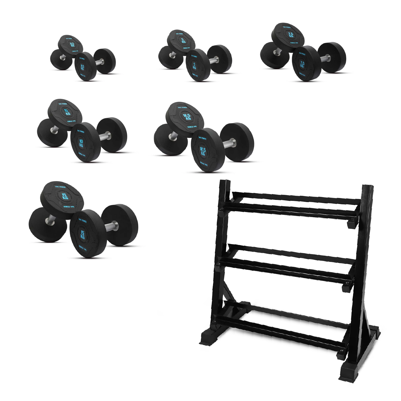Insight Fitness C5 Multi Function Smith Machine Home Gym Bundle Offer  - PRO6 - PU Round Dumbbell with 3 Tier Rack