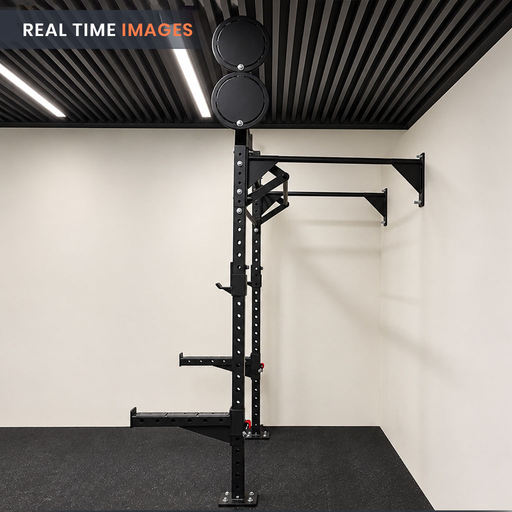 1441 Fitness - رف القرفصاء القابل للطي والمثبت على الحائط والمتين