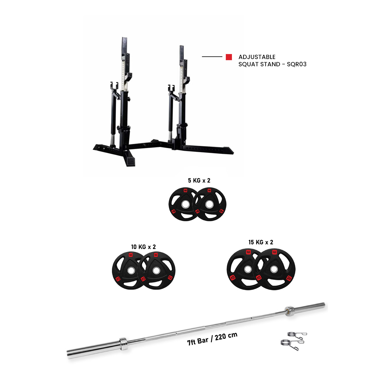SQR03 Squat Rack Combo with Plate Set - Bundle Offer