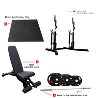 Thumbnail for SQR03 Squat Rack Combo with Plate Set Bench and Flooring  - Bundle Offer