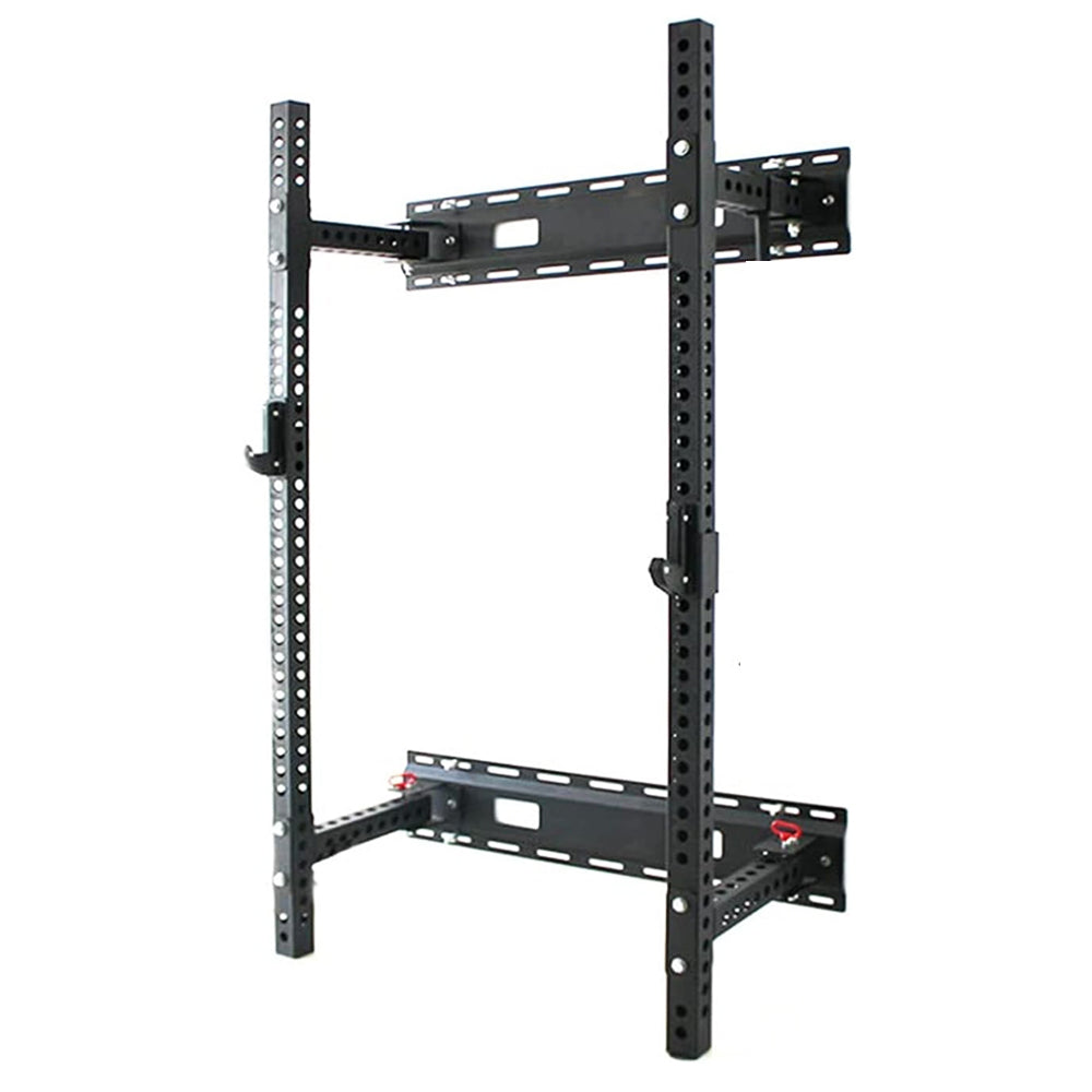 1441 Fitness Wall Mounted Squat Rack, Bumper Plate with Bench A8007 - Bundle Offer - Wall Mount Foldable Squat Rack