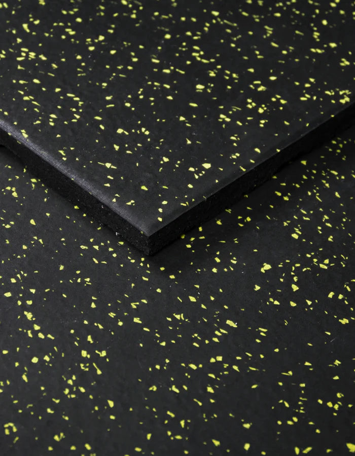 1441 Fitness Speckled Yellow Gym Flooring 100 x 100 (cm) - 20 mm Thickness