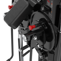 Close-up of Insight Fitness SA054 red and black parts