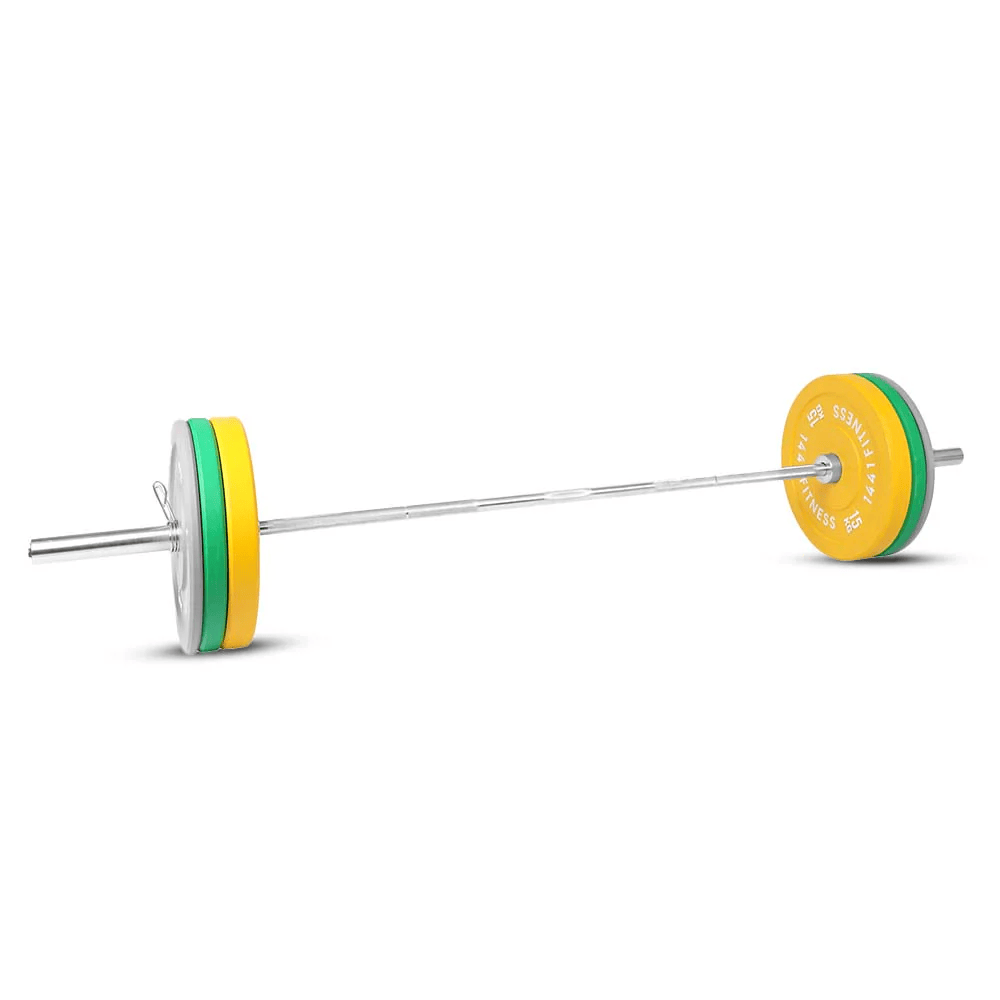Premium Color Bumper Plates with 7 Ft Olympic Bar - 120 Kg Set - Bundle Offer