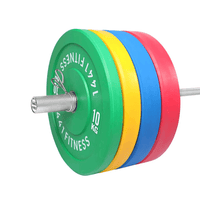 Thumbnail for Premium Color Bumper Plates with 7 Ft Olympic Bar - 120 Kg Set - Bundle Offer