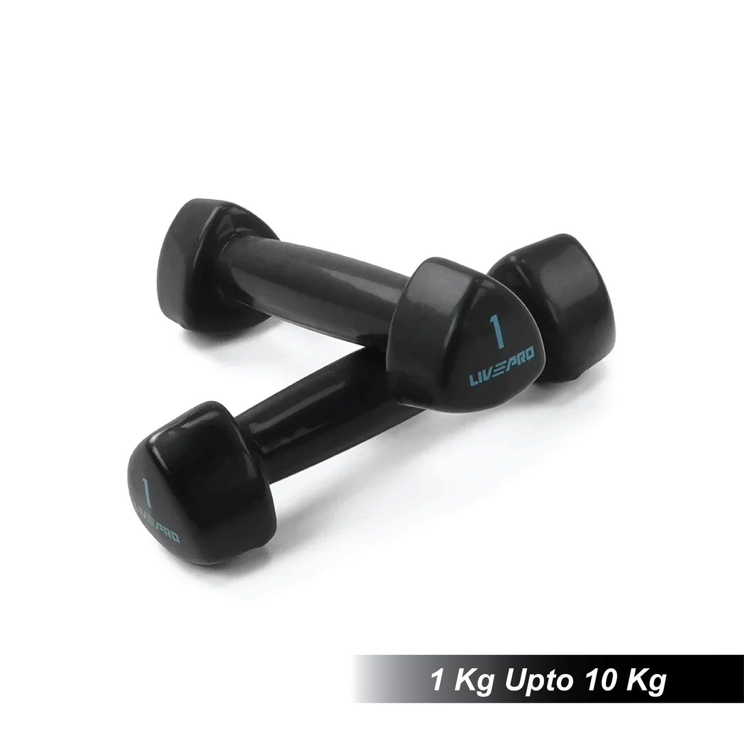 LivePro Black Studio Dumbbells Set 1 kg - 10 kg - LP8070