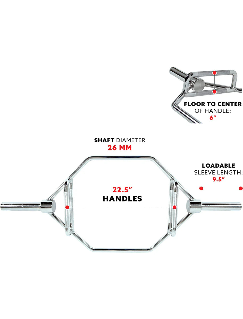 1441 Fitness 6 ft Olympic Hex Trap Dead lift Bar with Collars | 15 kg |Prosportsae