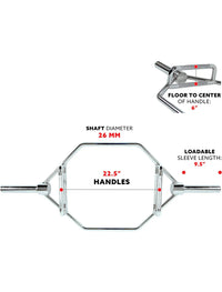 1441 Fitness 6 ft Olympic Hex Trap Dead lift Bar with Collars | 15 kg |Prosportsae