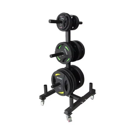 1441 Fitness Premium Weight Plate Rack with 4 Bar Holder & Wheels