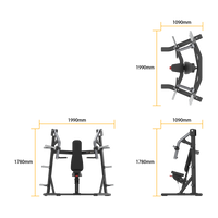 Measurement chart of a piece ofnsight Fitness Incline Chest Press - SH002 with dimensions labeled.