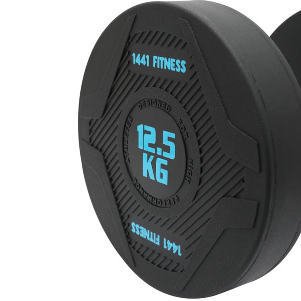 PU Round Dumbbell Set 2.5 KG to 20 KG with 3 Tier Rack - Bundle Offer
