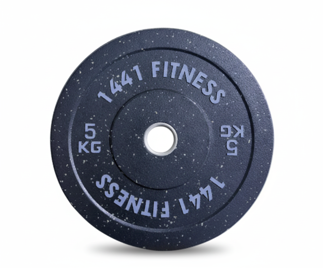 Speckled Bumper Plates with 7 ft Olympic Bar - 80 Kg Set - Bundle Offer - 5KG