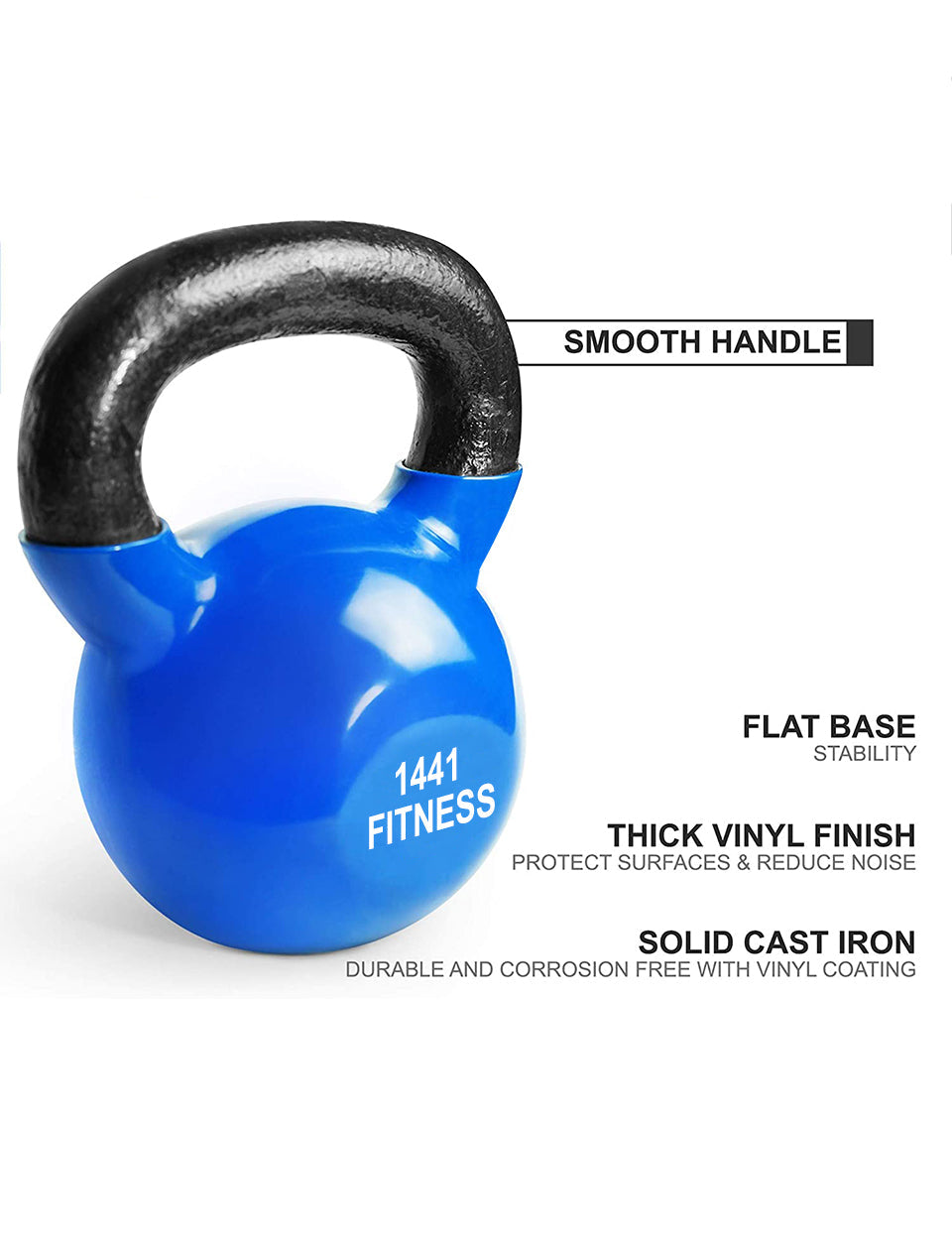 1441 Fitness Vinyl Kettlebell Set 4 Kg to 10 Kg (4 PCS Set ) 