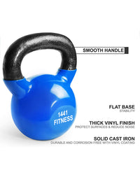 Thumbnail for 1441 Fitness Vinyl Kettlebell Set 4 Kg to 10 Kg (4 PCS Set ) 