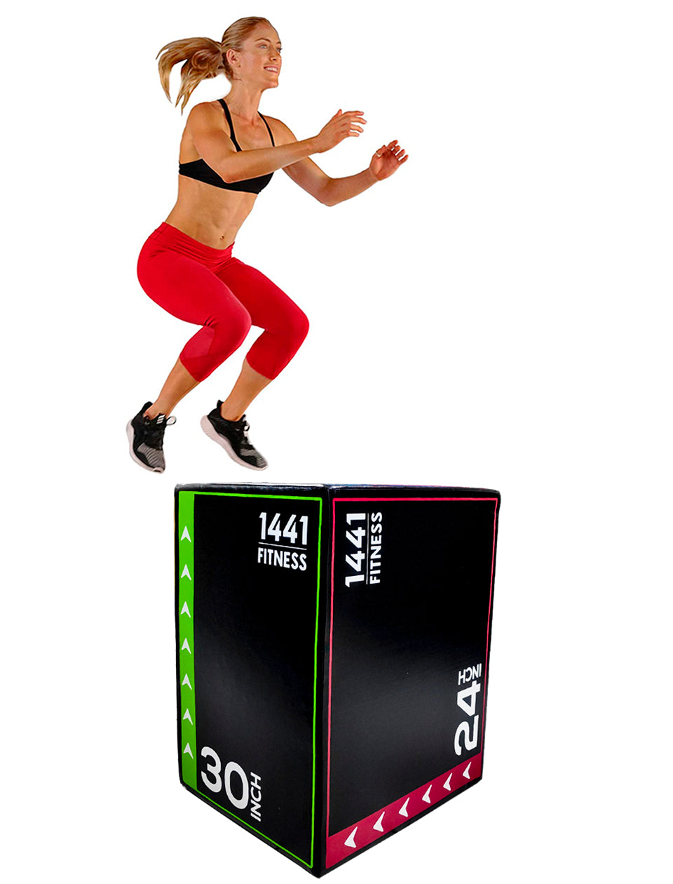1441 Fitness - بريميوم - صندوق بليومتري رغوي 3 في 1 (صندوق تمرينات قفز)