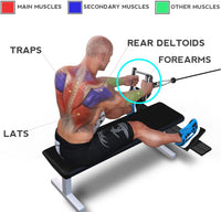 Thumbnail for 1441 Fitness - ملحق بار سحب اللات على شكل حرف دي بار مع مقابض مطاطية لسحب العضلة الظهرية العريضة للأسفل