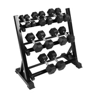 1441 Fitness Hex Dumbbells Set with Rack - 2.5 Kg to 15 Kg