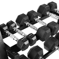 1441 Fitness Hex Dumbbells Set with Rack - 2.5 Kg to 15 Kg