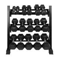 1441 Fitness Hex Dumbbells Set with Rack - 2.5 Kg to 20 Kg