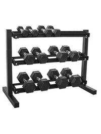Thumbnail for 1441 Fitness Hex Dumbbells Set with Rack - 2.5 Kg to 15 Kg