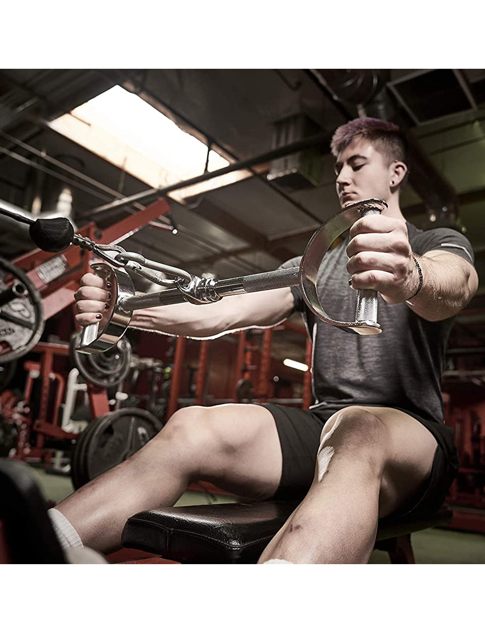 1441 Fitness Lat Attachment Double D Pull down - 90 cm